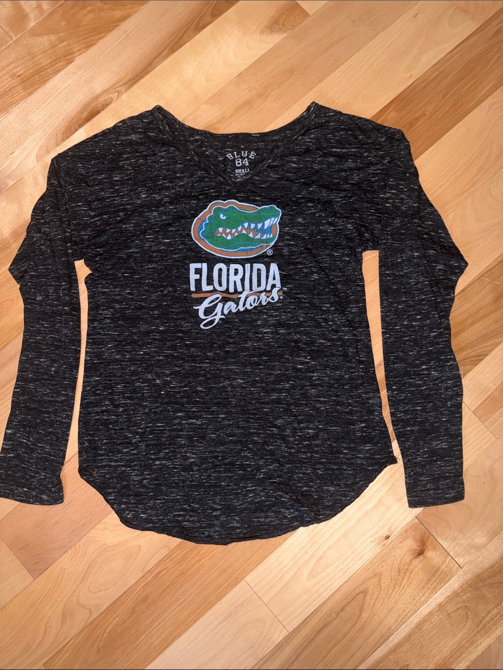 Blue 84 Black Marled Florida Gators Long Sleeve Tee with Gator Logo S - Picture 2 of 2